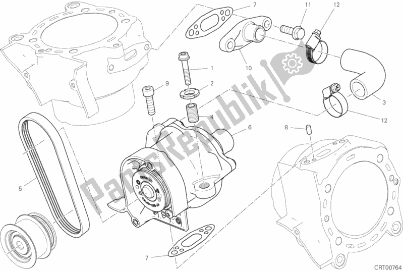 All parts for the Pompa Acqua of the Ducati Diavel Xdiavel S 1260 2018